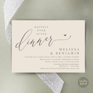 Invitation Heureux Jamais Après Le Dîner Coeur Mariage