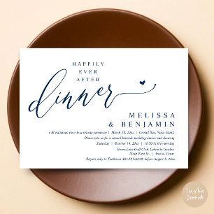 Invitation Heureux Jamais Après Le Dîner Coeur Mariage