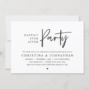 Invitation Heureux Jamais Après Le Dîner Mariage De Fête Dans