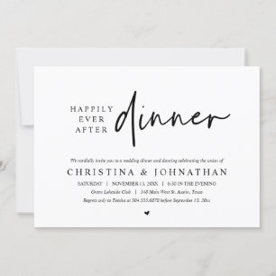Invitation Heureux Jamais Après Le Dîner Mariage De Fête Dans