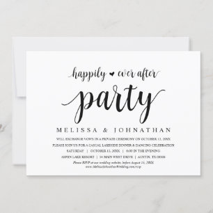 Invitation Heureux Jamais Après Le Dîner Mariage Elopement