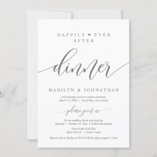 Invitation Heureux Jamais Après Le Dîner Mariage Elopement