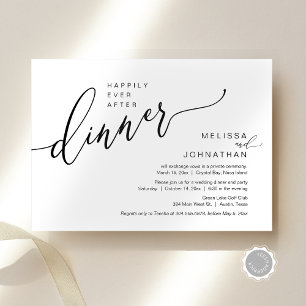 Invitation Heureux Jamais Après Le Dîner Mariage Elopement