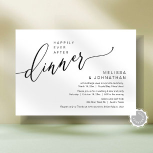 Invitation Heureux Jamais Après Le Dîner Mariage Elopement