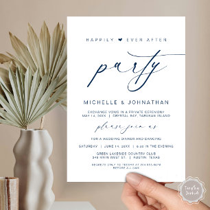 Invitation Heureux Jamais Après Le Dîner, Mariage Elopement