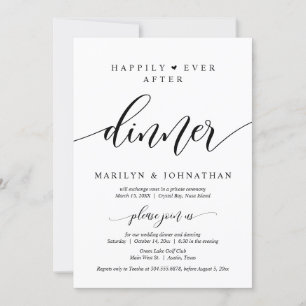 Invitation Heureux Jamais Après Le Dîner Mariage Elopement
