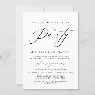 Invitation Heureux Jamais Après Le Dîner, Mariage Elopement
