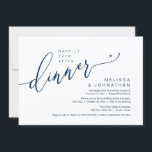 Invitation Heureux Jamais Après Le Dîner Mariage Elopement Pa<br><div class="desc">Marquez le début de votre éternité avec élégance en utilisant notre carte d'invitation à la célébration de l'élévation mariage à thème bleu marine contemporaine, "Happily Ever After Dinner". Parfait pour les couples qui souhaitent profiter de leur joyeux événement, cette invitation exhale le raffinement avec un soupçon de jeu, préparant le...</div>
