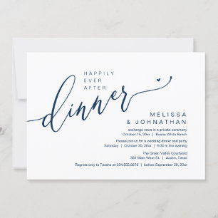 Invitation Heureux Jamais Après Le Dîner Mariage Elopement Pa