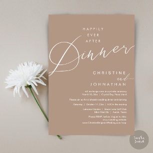 Invitation Heureux Jamais Après Le Dîner Mariage Elopement Sc