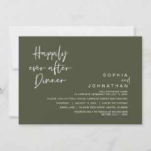 Invitation Heureux Jamais Après Le Dîner Mariage, Olive Green