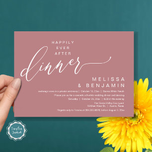 Invitation Heureux Jamais Après Le Dîner Mariage Parti romant