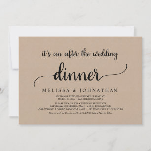 Invitation Heureux Jamais Après Le Dîner Rustique Mariage Elo