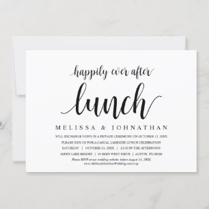 Invitation Heureux Jamais après le Mariage Elopement déjeuner