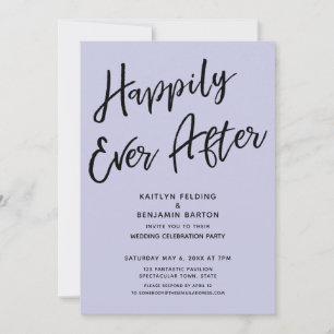 Invitation Heureux Jamais après le mariage fêté Lavender
