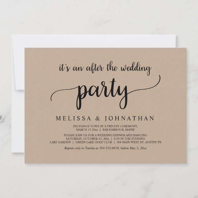 Invitation Heureux Jamais après le parti de l'Elopement Maria (Devant)