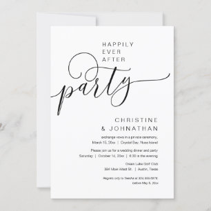 Invitation Heureux Jamais après le parti Mariage Elopement