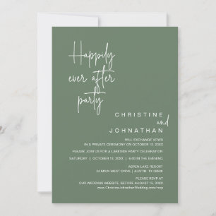 Invitation Heureux Jamais après le parti Mariage Elopement