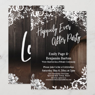 Invitation Heureux Jamais Après Le Vin De Fête Baril Dentelle