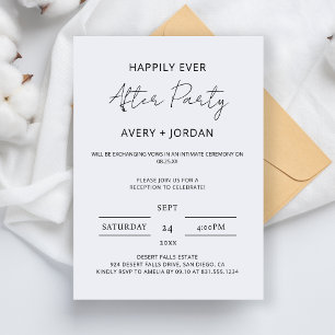 Invitation Heureux Jamais après l'élopement minimaliste du pa