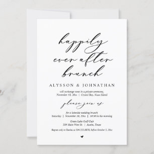 Invitation Heureux Jamais après Mariage Elopement Brunch