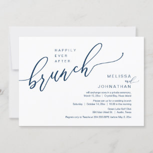 Invitation Heureux Jamais après Mariage Elopement Brunch