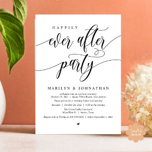 Invitation Heureux Jamais Après Parti Moderne Mariage Elopeme