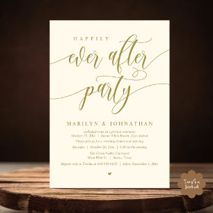 Invitation Heureux Jamais Après Parti Moderne Mariage Elopeme