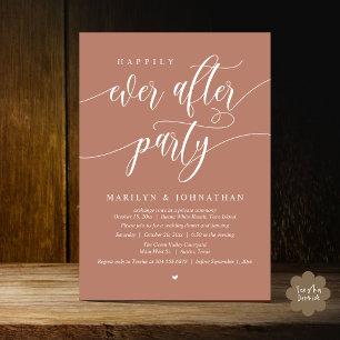 Invitation Heureux Jamais Après Parti Moderne Mariage Elopeme