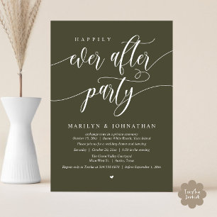 Invitation Heureux Jamais Après Parti Moderne Mariage Elopeme