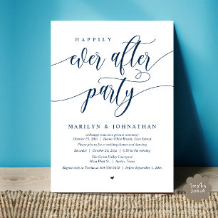 Invitation Heureux Jamais Après Parti Moderne Mariage Elopeme