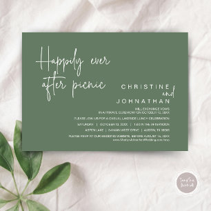 Invitation Heureux Jamais Après Pique-Nique, Mariage Elopemen