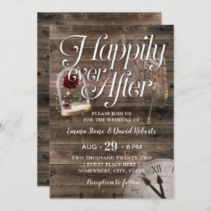 Invitation Heureux jamais après Rustic Barn Fairytale Mariage