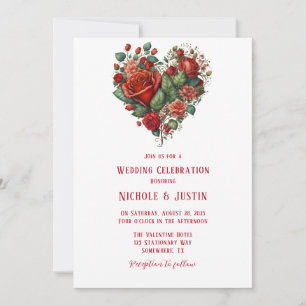 Invitation Heureux Mariage Rose de Valentine