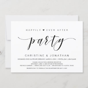 Invitation Heureux pour l'après, Mariage Elopement Party