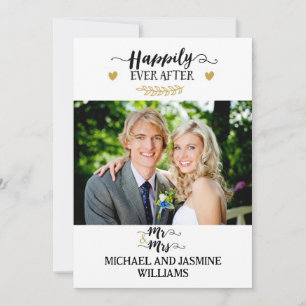 Invitation Heureux Pour Toujours - Annonce de Mariage