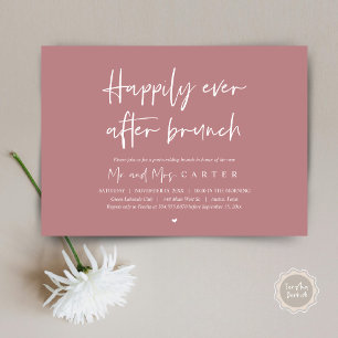 Invitation Heureux pour toujours après le brunch, Mariage mod