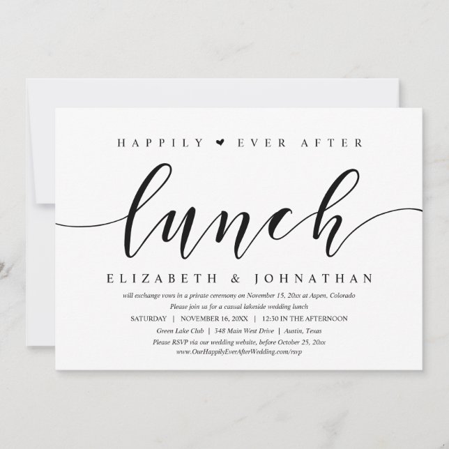 Invitation Heureux pour toujours après le déjeuner, Invitatio (Devant)