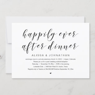 Invitation Heureux pour toujours, dîner de mariage en fuite