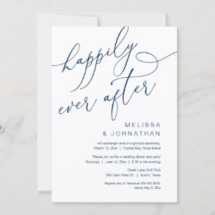 Invitation Heureux Pour Toujours, Dîner de Mariage en Intime 