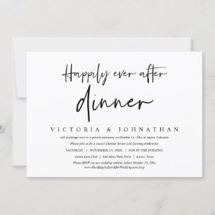 Invitation Heureux pour toujours dîner de mariage intime et d