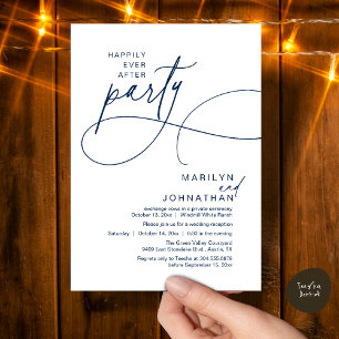 Invitation Heureux Pour Toujours Dîner de Mariage Moderne Élé