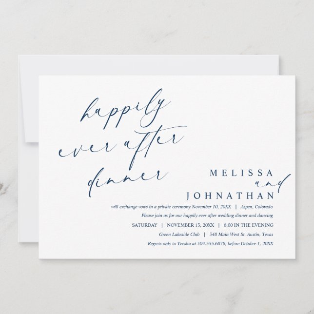 Invitation Heureux pour toujours dîner et danser  (Devant)