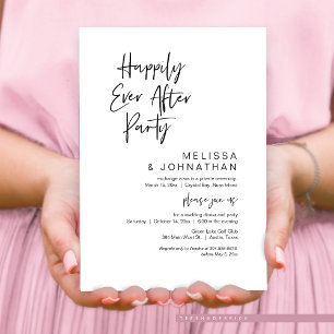 Invitation Heureux Pour Toujours, Fête de Fuite de Mariage