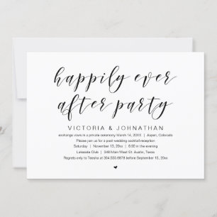 Invitation Heureux pour toujours, fête de mariage en fuite