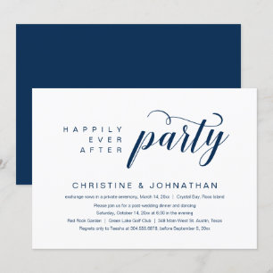 Invitation Heureux Pour Toujours, Fête de Mariage en Intime