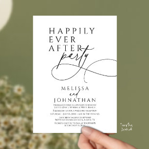 Invitation Heureux pour toujours Fête de mariage moderne et é