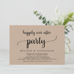 Invitation Heureux Pour Toujours, Fête de Mariage Rustique et