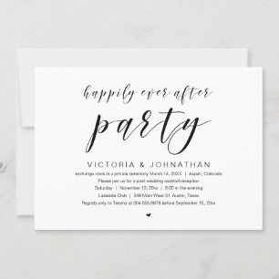 Invitation Heureux pour toujours, fête d'élopement de mariage