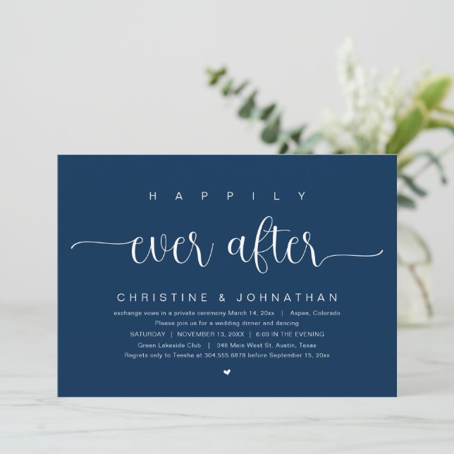 Invitation Heureux pour toujours, Mariage Elopement Party (Debout devant)
